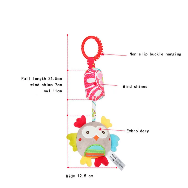 Детская плюшевая игрушка, держатель для детской кровати, ветряные колокольчики, погремушки, колокольчики, Мультяшные детские игрушки, колокольчики, мобильная детская кроватка, подвесные колокольчики, игрушка