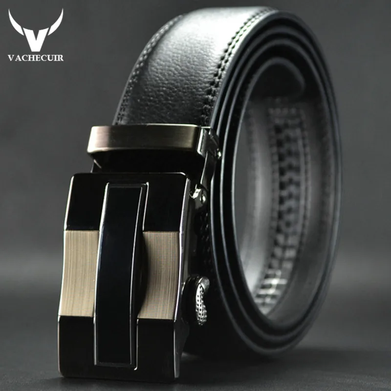 

VACHECUIR men automatic buckle designer leather belts for business men high quality luxury brand For man cinto masculino Q140