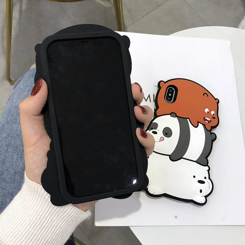 Gimfun мультяшный игровой Жидкий чехол для телефона Iphone 7 6 8 Plus Xr X Xs 11 Pro Max Блестящий Мягкий силиконовый резиновый чехол с медведем