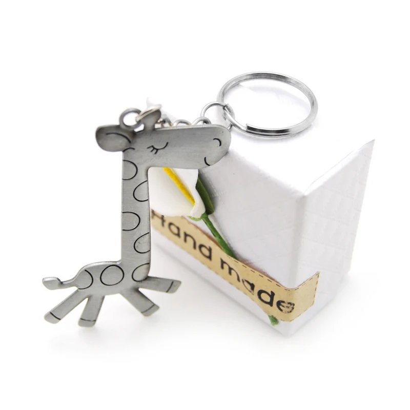

Original New Fashion Cute Animal giraffe Key Chains Punk Alloy Key Ring Skull Keychain Men Jewelry Women Gift