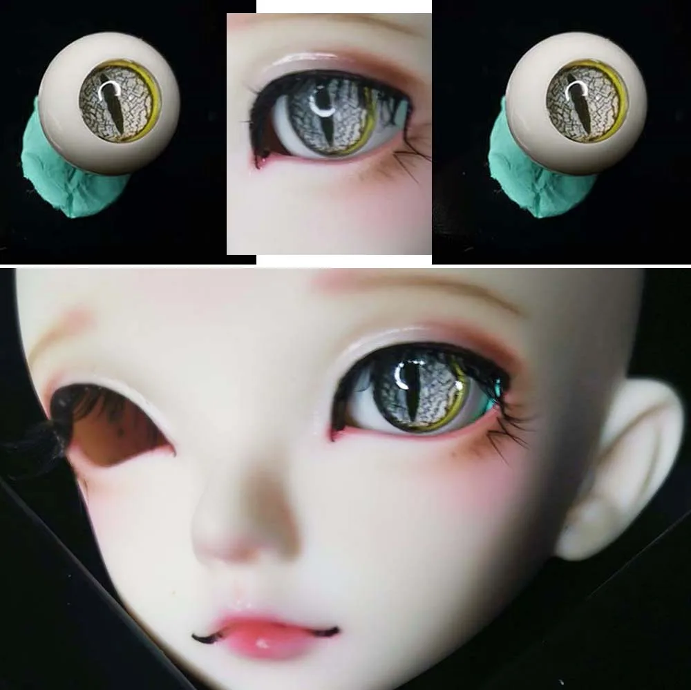 BJD глаза змеи серый глазного яблока 1/4 1/3/6 1/8 BJD/SD MSD аксессуары для куклы 10 мм 12 мм 14 мм 16 мм 20 мм для печати пластиковый BJD кукла