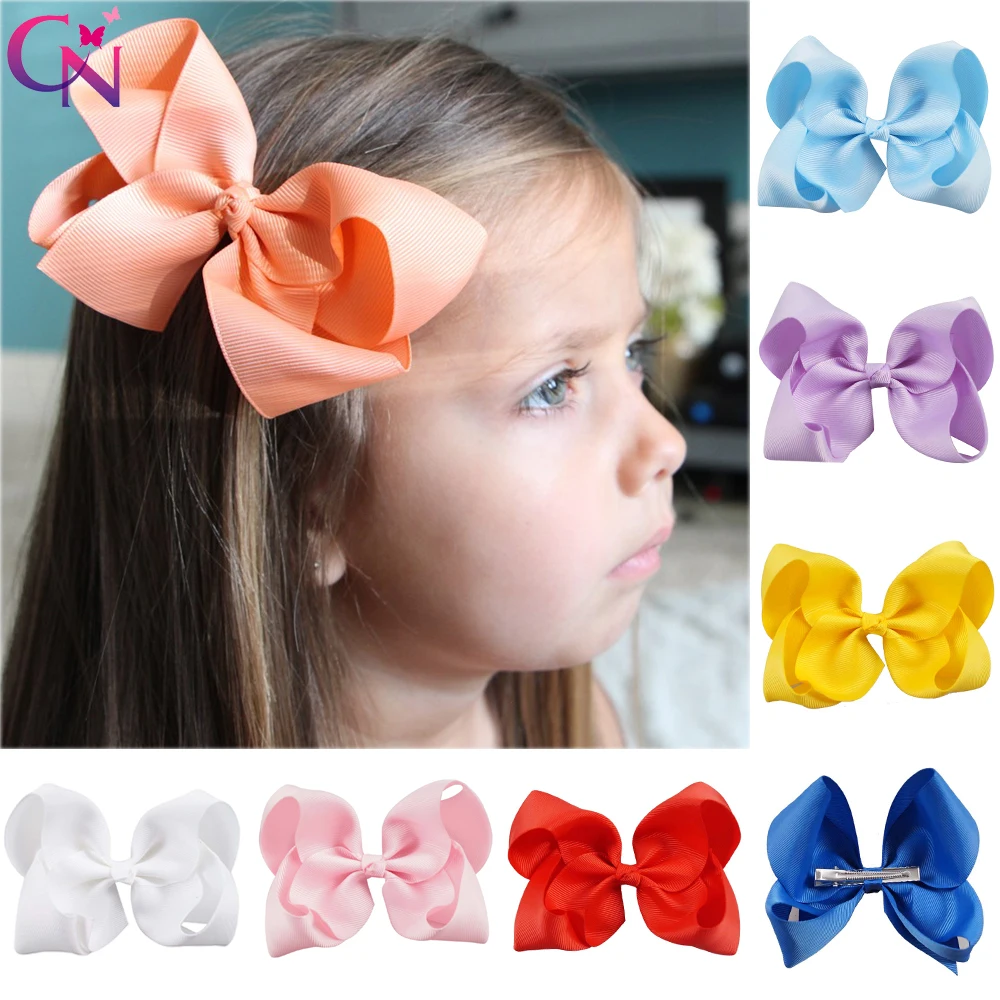 

20 Pcs/lot 40 Color 5" Plain Ribbon Bow With Clip For Girls Kids Children Handmade Barrettes Hairgrips Hair Accessories