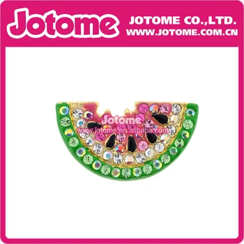 

Wholesale Enamel Pink Watermelon Crystal Pin Fruit Pin Brooch