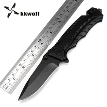 KKWOLF походный Складной нож 440C черный Змеиный живот ручка тактический нож для выживания Открытый рыболовный спасательный многоцелевой инструмент EDC