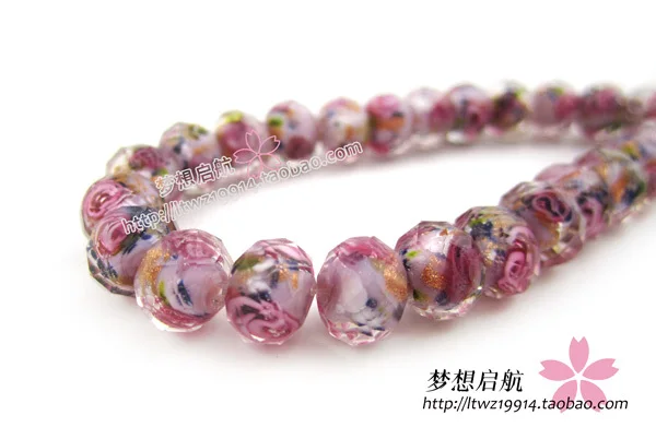 10 шт./лот) 8*6 мм граненые стеклянные бусины Rondelle Lampwork для изготовления ювелирных изделий - Цвет: COL 12