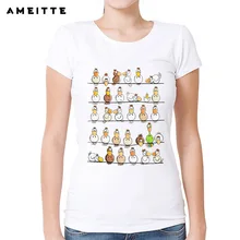 AMEITTE забавные счастливые цыплята футболка оригинальные Мультяшные животные футболки женские летние хипстерские женские футболки с короткими рукавами