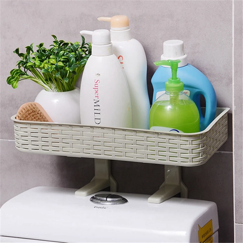 

Toilet rack Storage Rack Plastic Suction Bathroom Shelf Washroom Kitchen Toilets Corner Shower Shampoo Storage Basket Holder