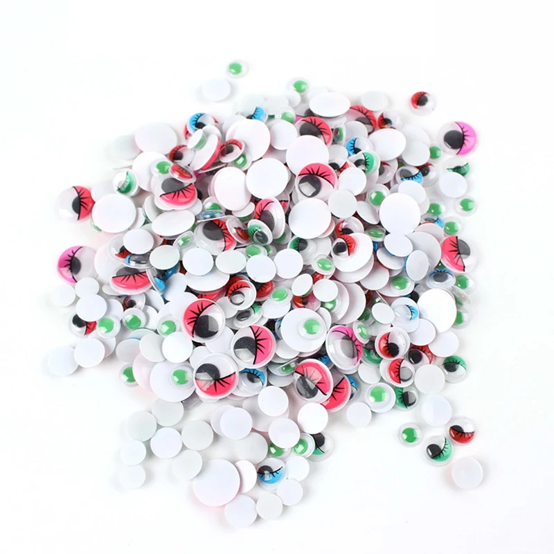 

300pcs/set Self-adhesive Googly Wiggle Eyes for Sewing Buttons DIY Scrapbooking Crafts Projects Hand Tool(Black & Mulitcolor)