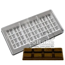 7 прямоугольная с ячейками pad проверяет форма для шоколада pad PC поликарбонатная форма herramientas reposteria moule patisserie ferramentas