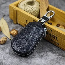 Автомобильный держатель для ключей из коровьей кожи, Ретро кошелек, брелок для мужчин с узором «крокодиловая кожа», кошелек, держатель для дома
