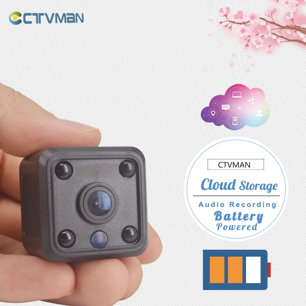 CTVMAN 1080P Mini Camera WIFI IP P2P Battery Security Camera wifi Cloud Storage Mini Wifi IP Camera 2MP Home Security Cameras