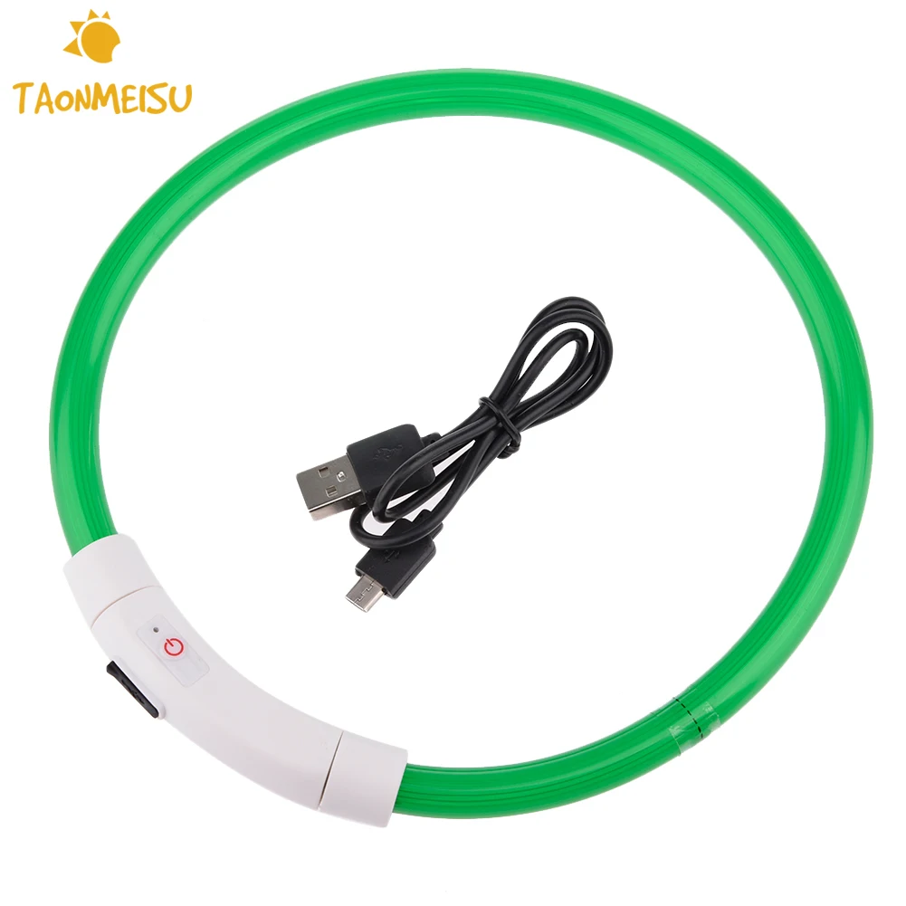 

LED Luminous Dog Cat Collar 35/50/70cm Cuttable Pet Collar USB Charging Optical Style Pet Collar Flash Safety Equipment