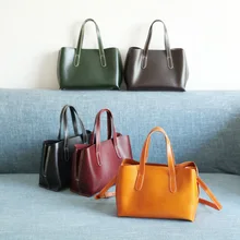 YIFANGZHE Минималистичная женская сумка из натуральной кожи, женская сумка через плечо, Повседневная Сумочка с большой вместительностью