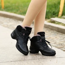 B51D черные плюшевые воздушной подушке из натуральной кожи современные Zapatilla De Deporte Танцы кроссовки Для женщин джаз обувь