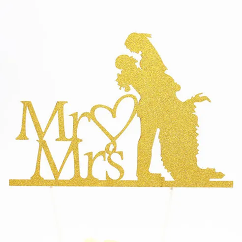1pc Creative MR & MRS Love Wedding Cake Flag Topper Multi Colors Cake Flags For Wedding Anniversary Party Cake Baking Decor