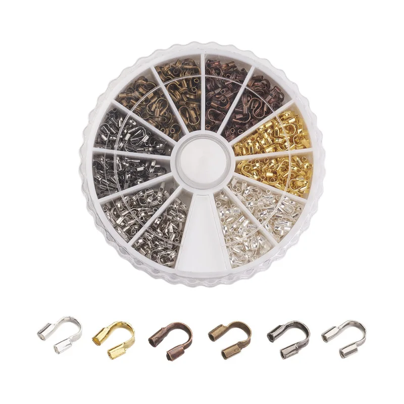 

540pcs/box Mixed Color Brass Wire Guardians U Shape Wire Protectprs Loops for Jewelry Making DIY Findings 4.5x4x1mm Hole: 0.5mm