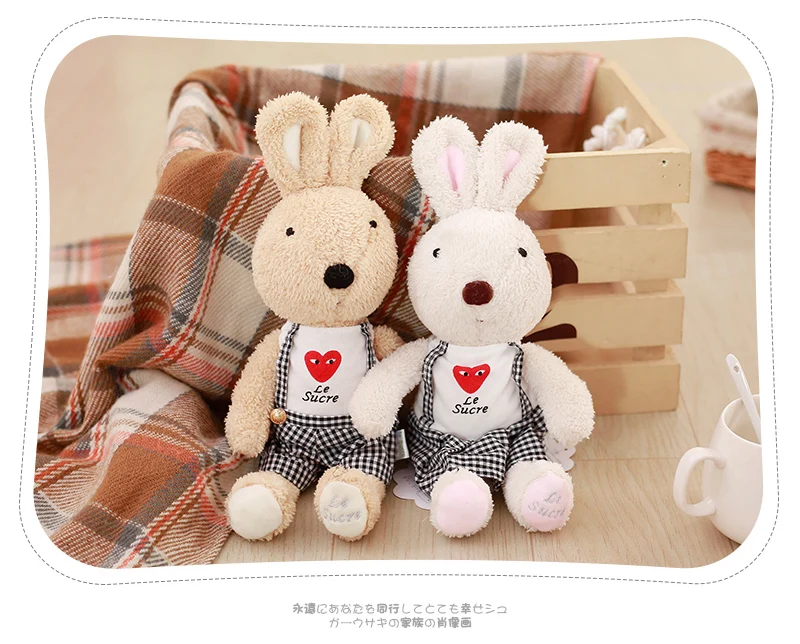 Прекрасный ле сукре кролик плюшевые игрушки мягкий плед пара кроликов мягкие Животные плюшевые куклы для детей девочек Подарки на день