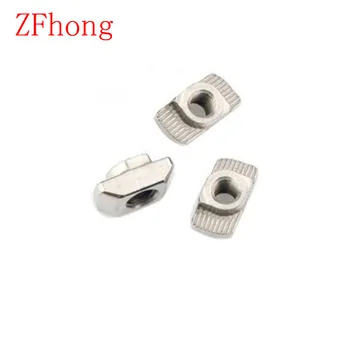 

50PCS 20TN M3 M4 M5 T nut Hammer Head nut Fasten Nut Connector Nickel Plated for 20 series aluminum profile Slot Groove 6