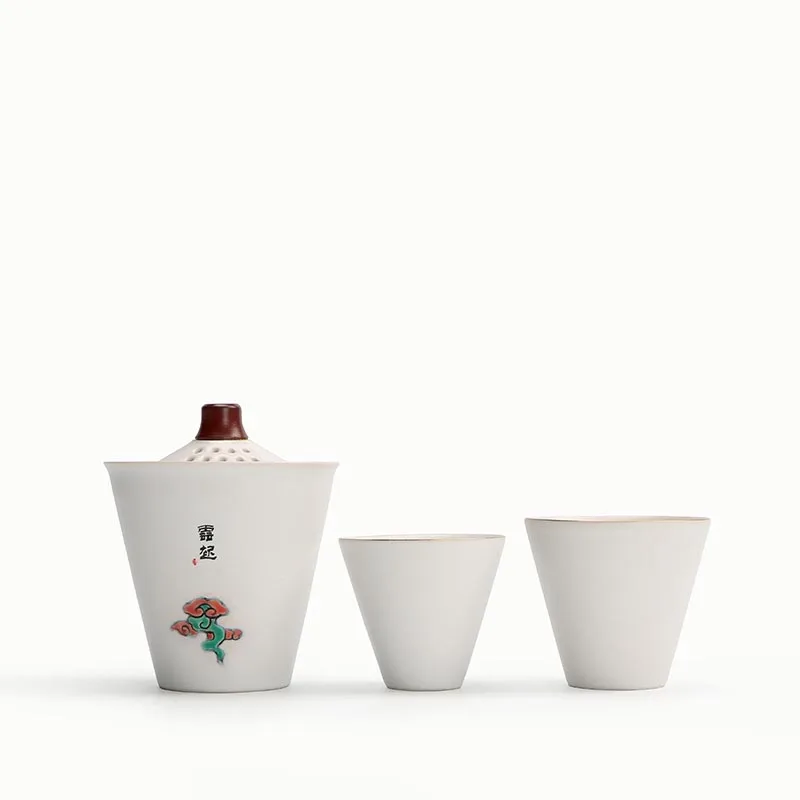 

Japanese-style Cloud Pattern Ceramic Pottery Tea Set Office Kung Fu Tea Set Gaiwan Teacups Kit Home Vintage Teaware Sent Friends