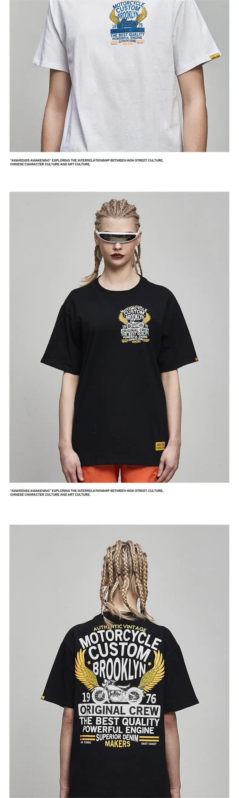 Vintage T-Shirts Men Women T shirts Male Female Family Summer Clothing Cotton Short Sleeve Oversized Motorcycle Print Tshirt Man 03