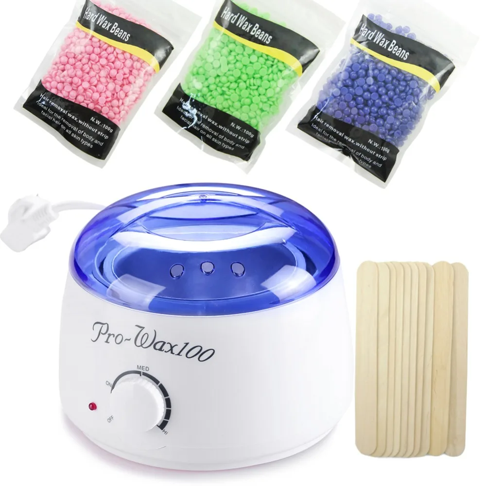 

Hair Removal Tool Set Body Depilatory Warmer Wax Heater Mini SPA Hand Epilator Feet Paraffin Beans Wax Machine Kit Wooden Sticks