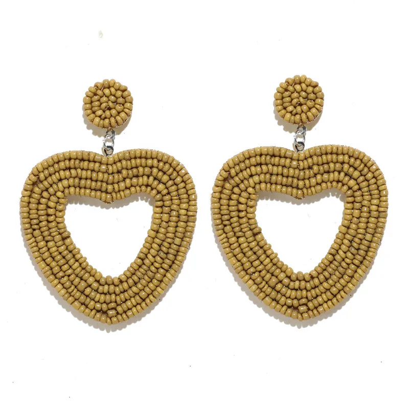 CWEEL INS Trendy Women Statement Earrings Boho Ethnic Colorful Dangle Drop Earrings Beads Tassel Fringe Party Wedding Jewelry - Окраска металла: W74748