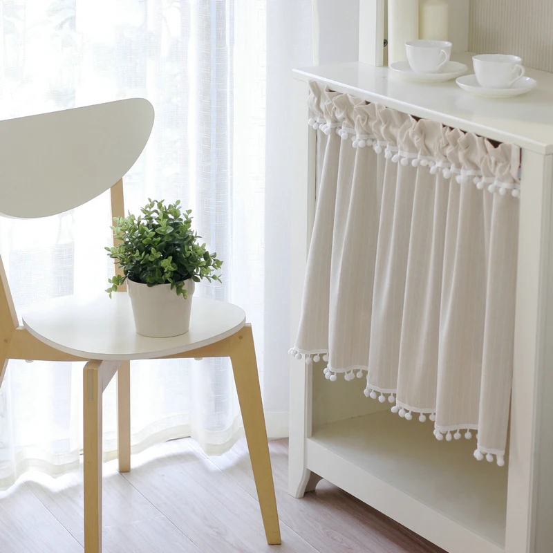 Online XinHuaEase Kurze Vorhänge für Küche Fenster Baumwolle und Leinen Streifen Japanischen Vorhang Kaffee vorhänge Cafe Nordic Tür cortinas