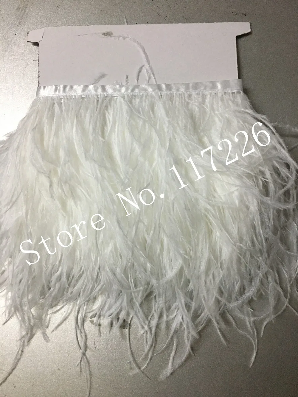 

Wholesale perfect 10 yards high quality natural white Pheasant feather Villus ribbon Decorative diy