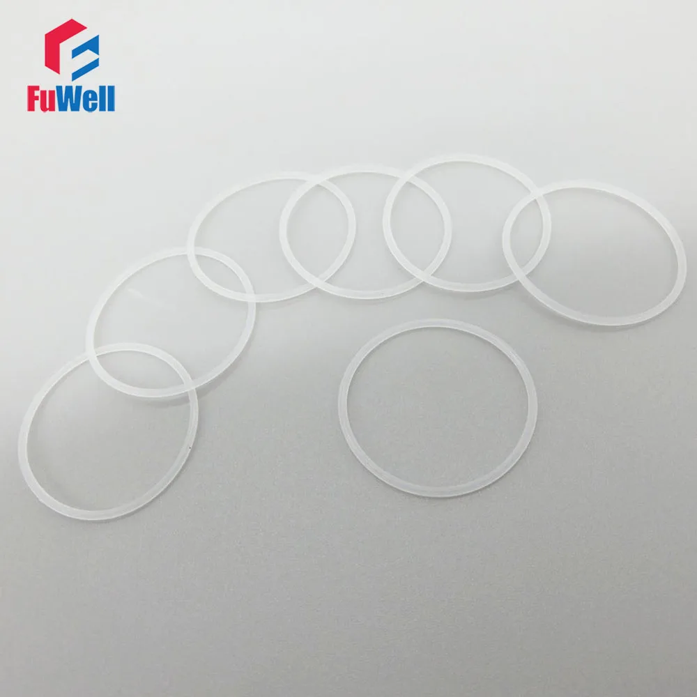 OD 3mm-60mm White Silicone O-Ring Gaskets Seals Rubber Gasket Clamp Free 
