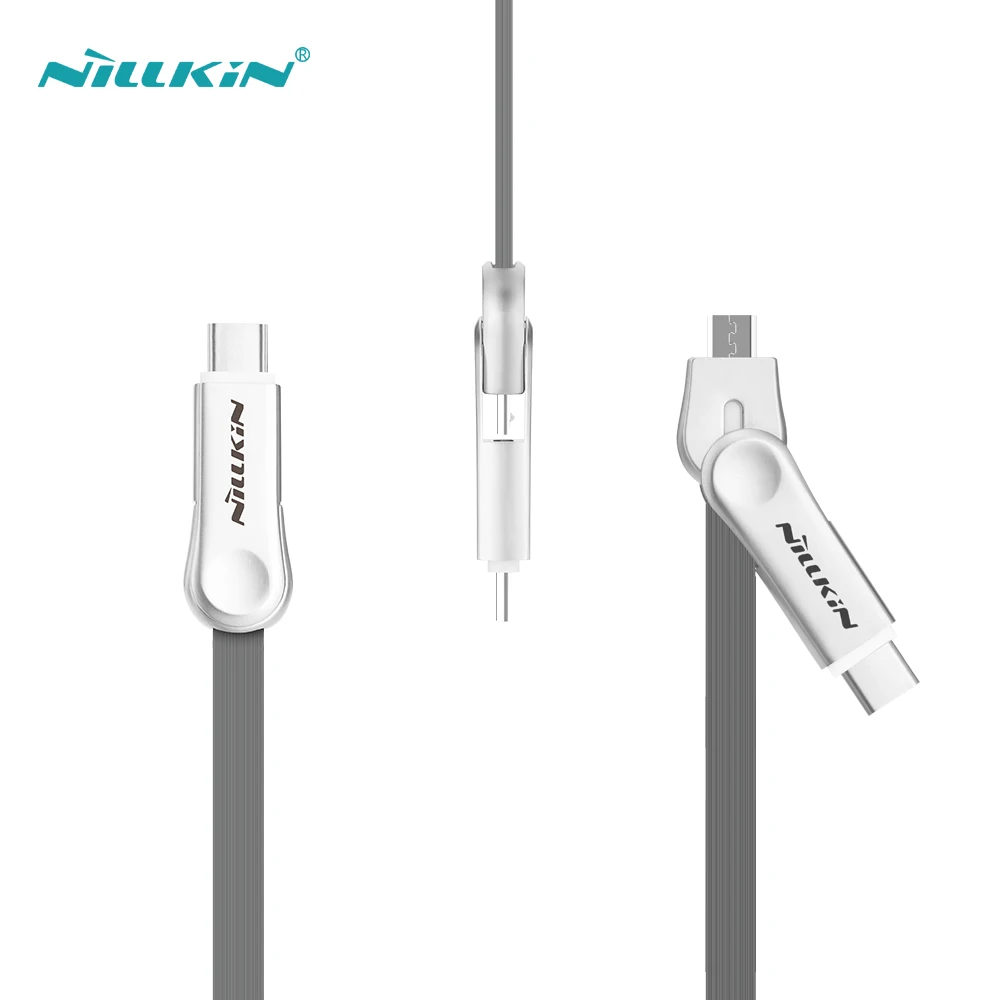 2 в 1 Тип C Micro Порты и разъёмы USB зарядный шнур для синхронизации kirsite Кабель Nillkin