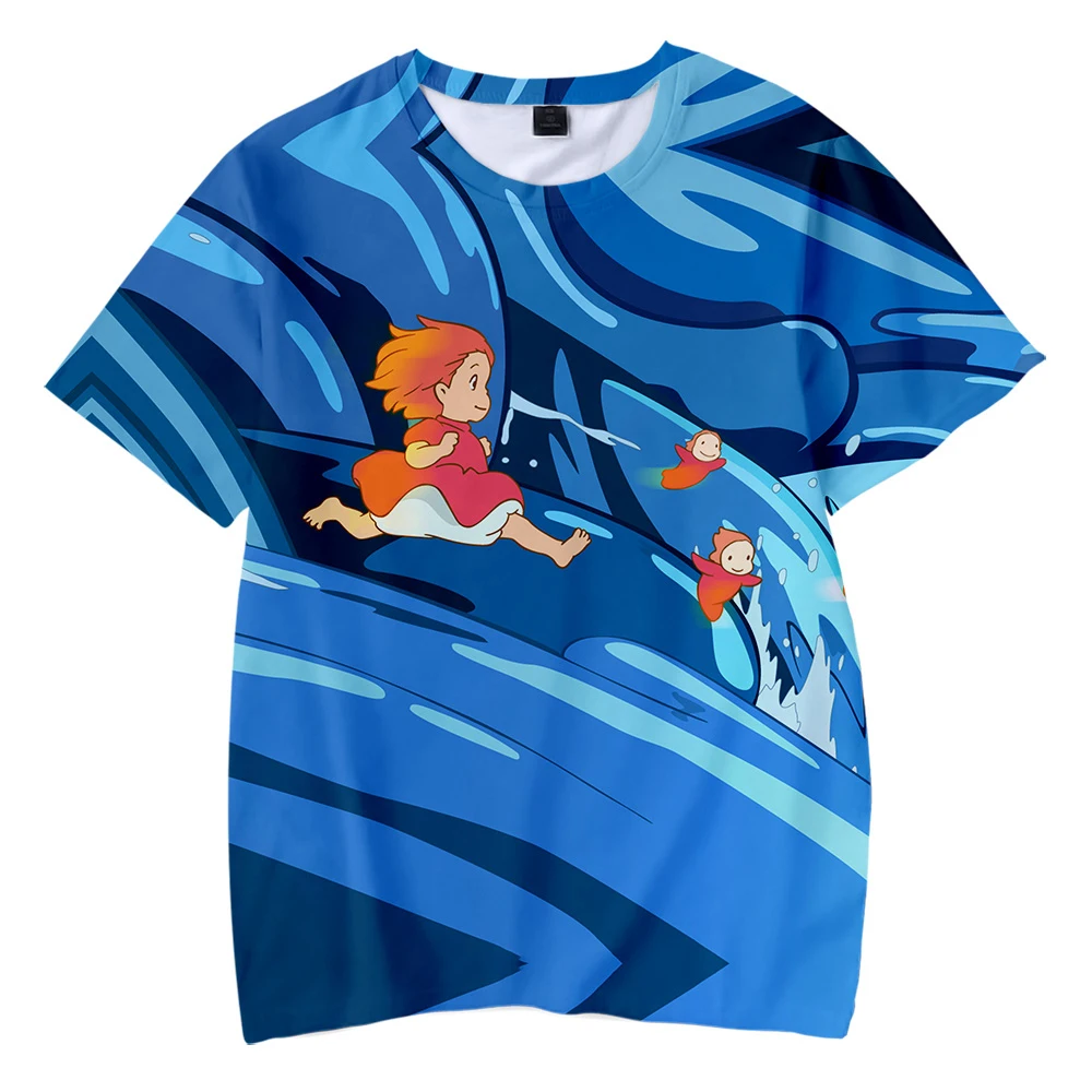 Футболка Aikooki Kawaii Ponyo on the Cliff 3D модная Милая Детская футболка для мальчиков и