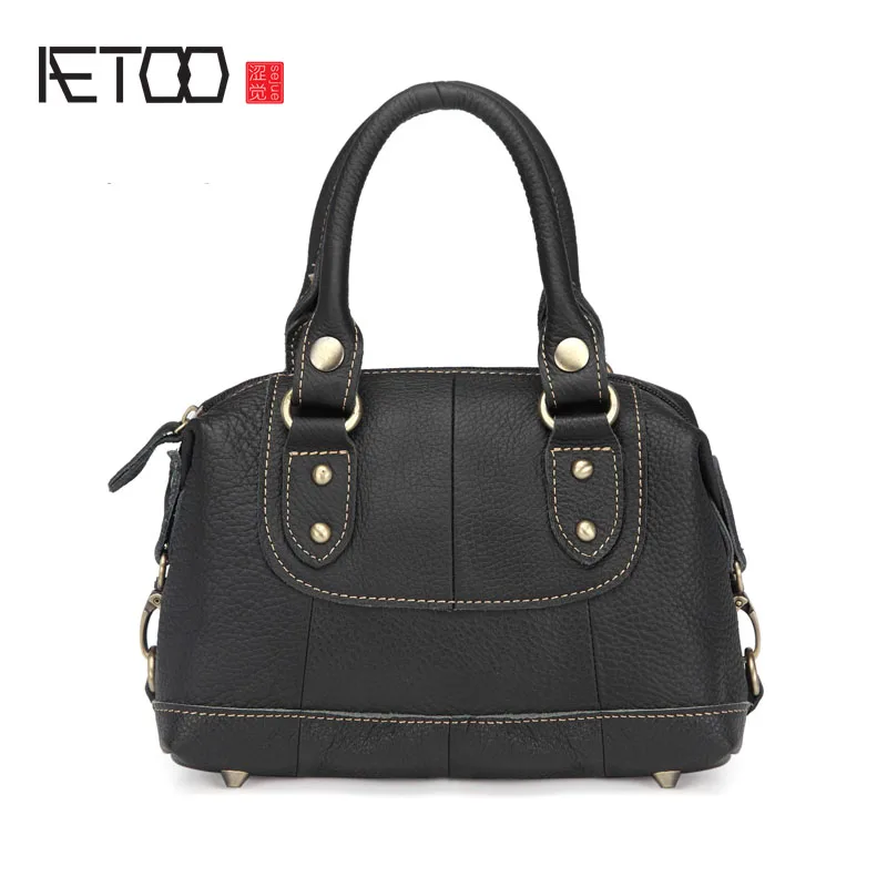 

AETOO Women Leather handbag handbag oblique bag head layer of leather bag
