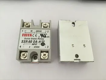 

1PCS SSR60DA-H SSR-60DA-H Manufacturer 60A ssr relay,input 3-32VDC output 90-480VAC