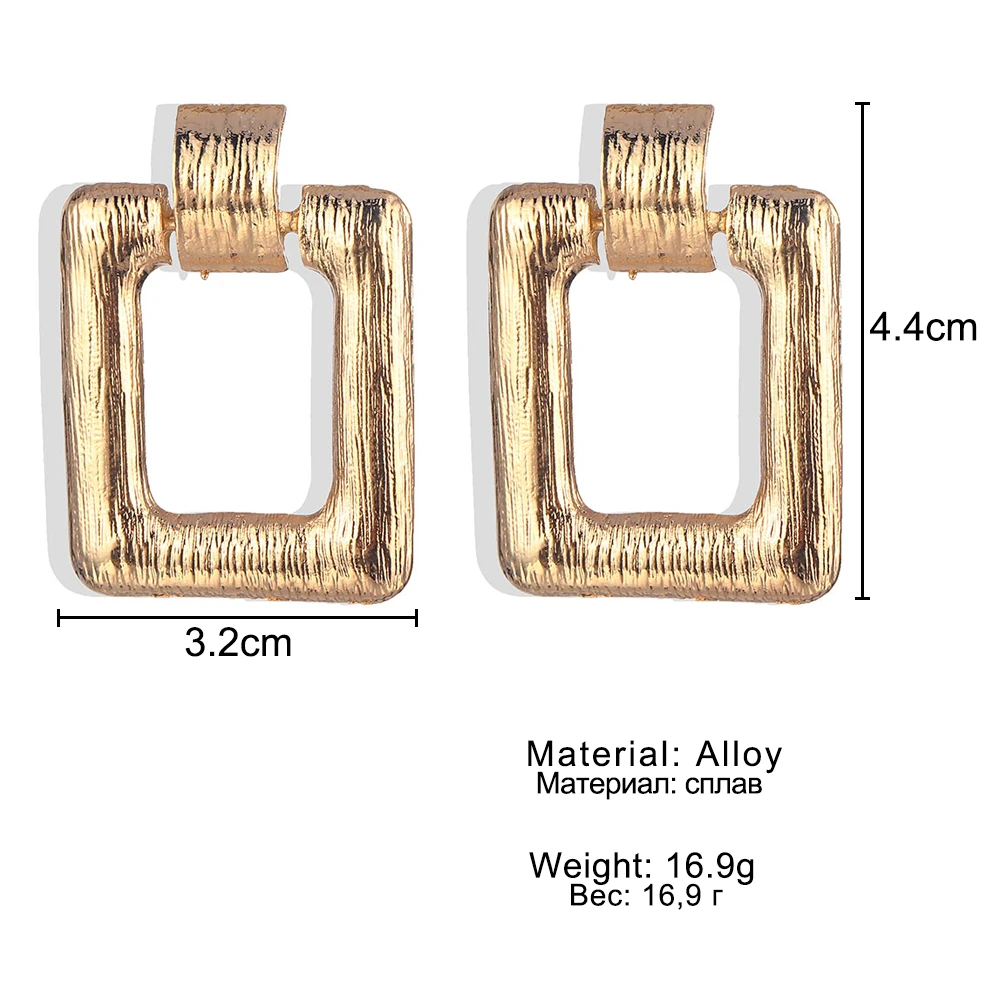 Винтажные Золотые Большие серьги в стиле панк, модные массивные геометрические трендовые Женские Висячие серьги, металлический сплав, гламурные серьги, ювелирное изделие