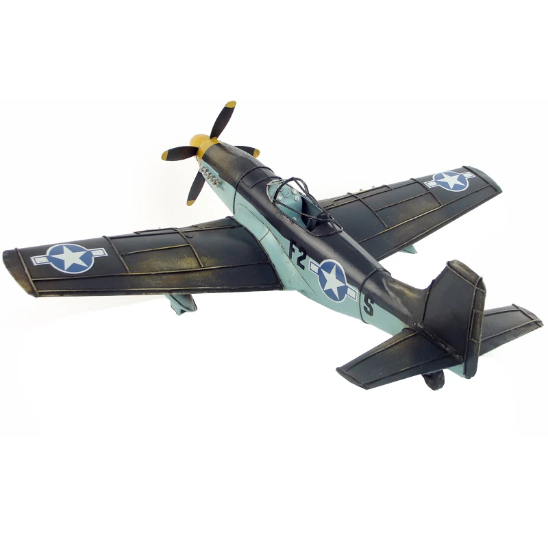 Военная модель игрушки Второй мировой войны США P-51 Мустанг боец ручной работы металлическая модель самолета игрушка для мальчиков Подарочная Коллекция