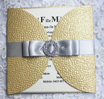 

HI7006 - Luxurious Champagne Wedding Invitation Card Beige Wedding Card