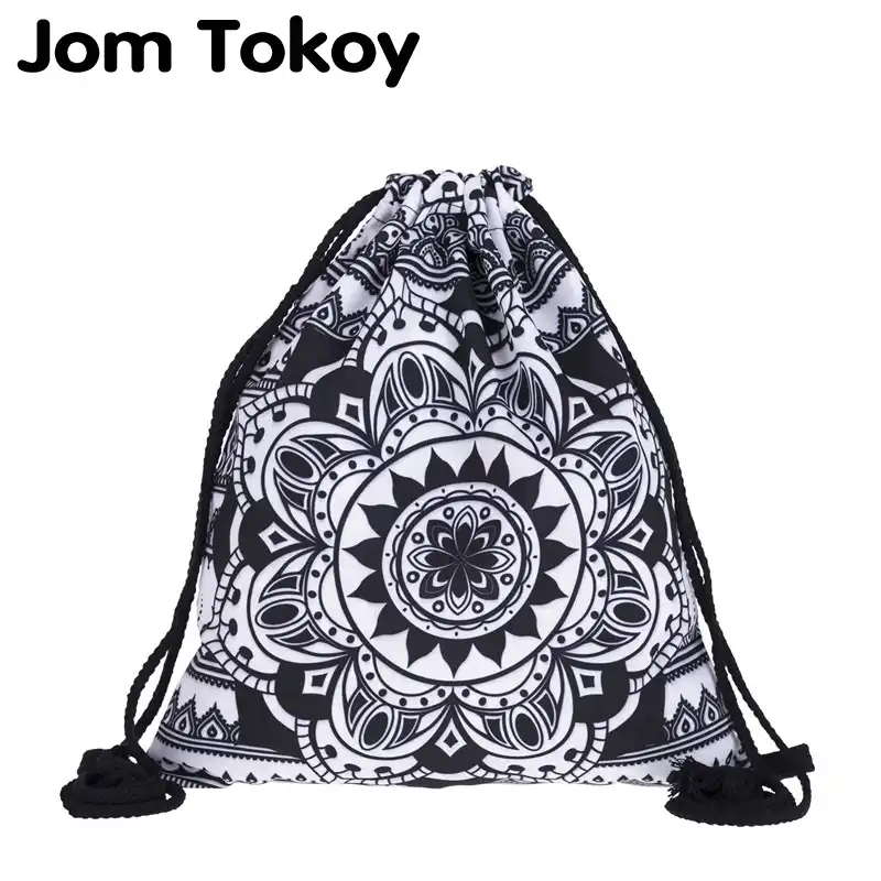 black drawstring backpack women's