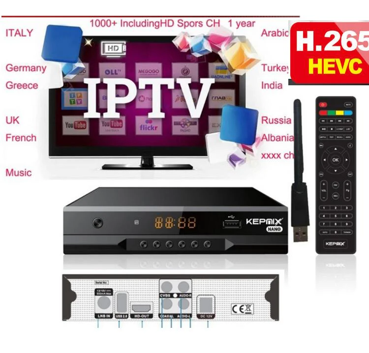 

hevc Satellite Receiver KEPNIX nano+1 year ccam for europe wifi m3u iptv vs gt media v7s freesat v7s powervu rcv h.265