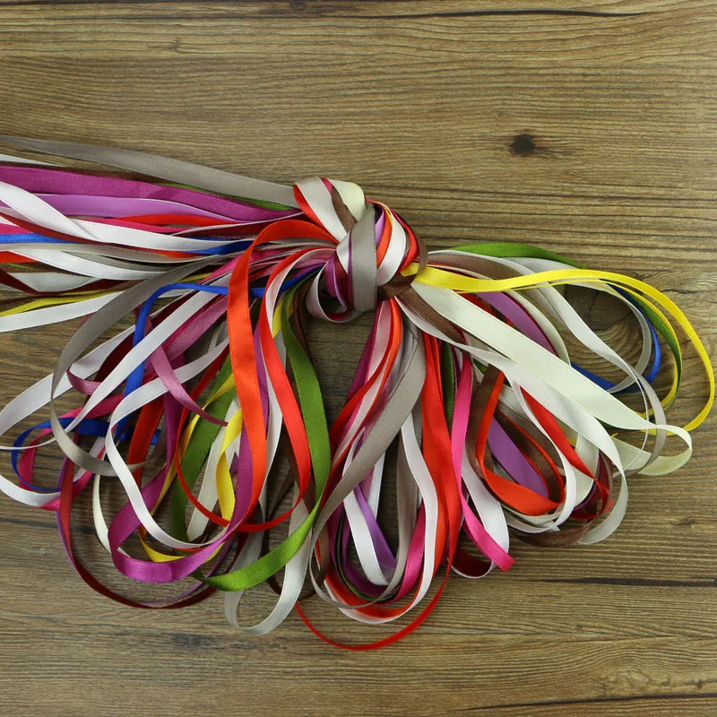 Satin Ribbons Ribbon Decoration Ribbon Supplies Mixed random delivery 50 yards of silk ribbon 6-10mm decorative crafts gift packaging garment sewing fabric supplies