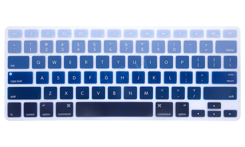 Силиконовые цветочного этикета Радуга крышка клавиатуры кожи протектор для Apple Mac MacBook Pro 13 15 17 Air 13 Retina 13 США Макет - Цвет: Gradient Blue