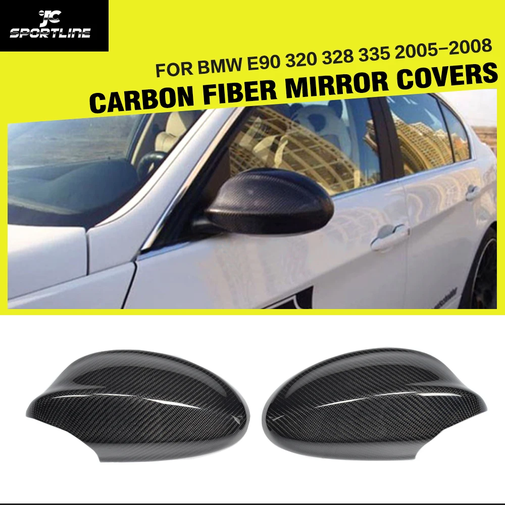 3Series E90 Car-Styling Carbon Fiber Auto Side Review Mirror Caps Cover For BMW E90 320 328 335 2005-2008