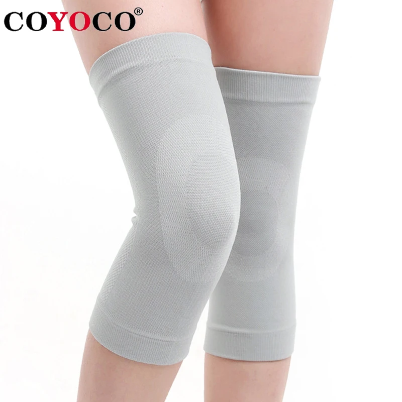 

1 Pair High Elastic Sport Knee Support Pad COYOCO Pressure Reducing Ring Kneepads Summer Air Conditioning Room Thin Warm Grey