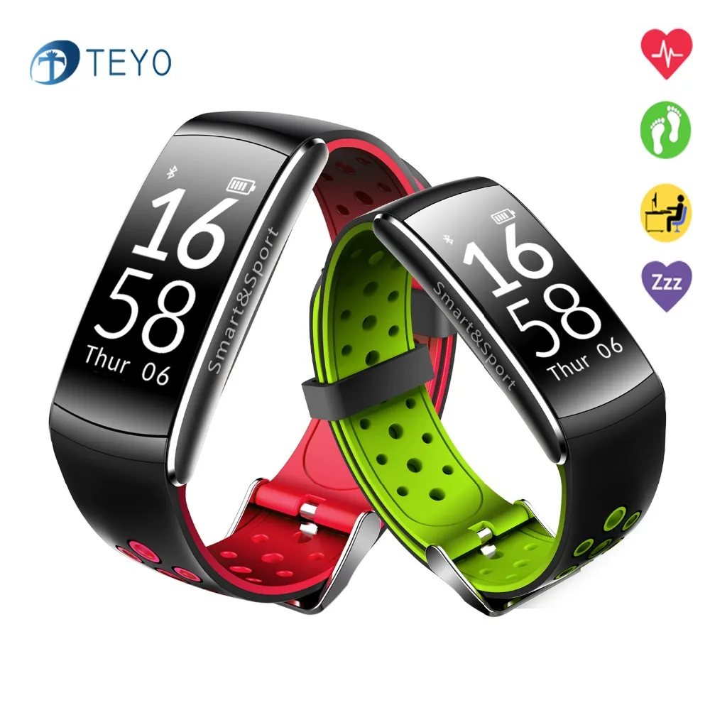 Teyo New Sport Smart Bracelet Q8 Heart Rate Monitor Fitness Tracker Waterproof Mesage Notification Smartband for
