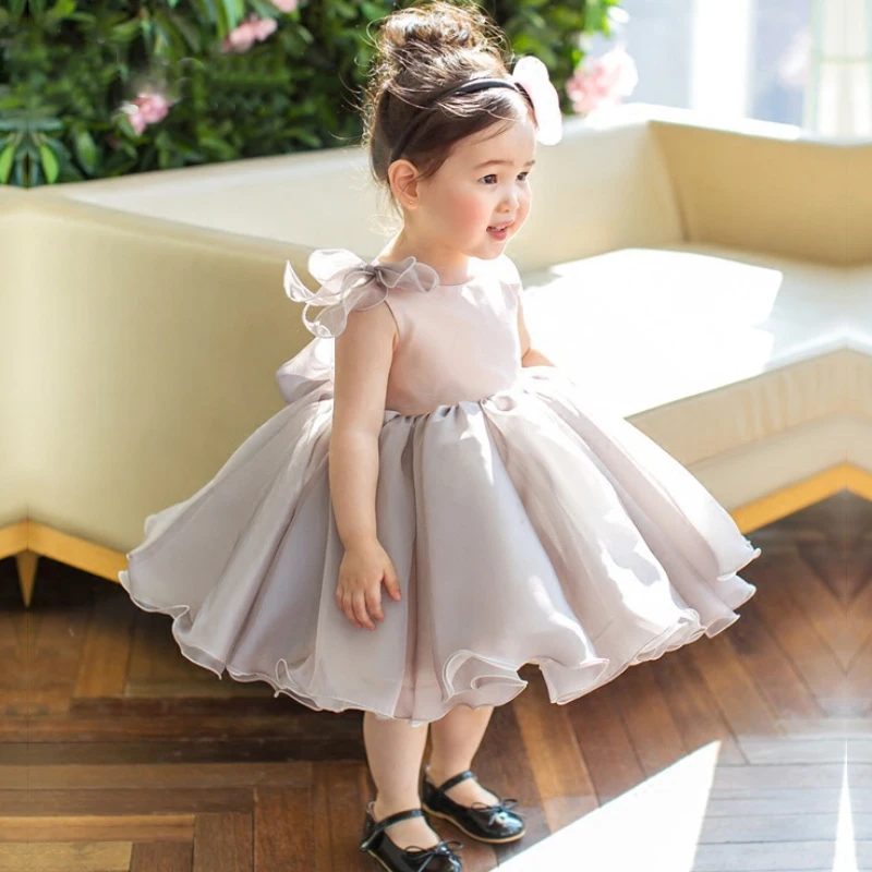 IYEAL/блестящее детское платье для маленьких девочек бальное платье с бантом на поясе, платье для крещения для девочек возрастом от 1 года до 8 лет, платье на день рождения, свадьбу, крестины