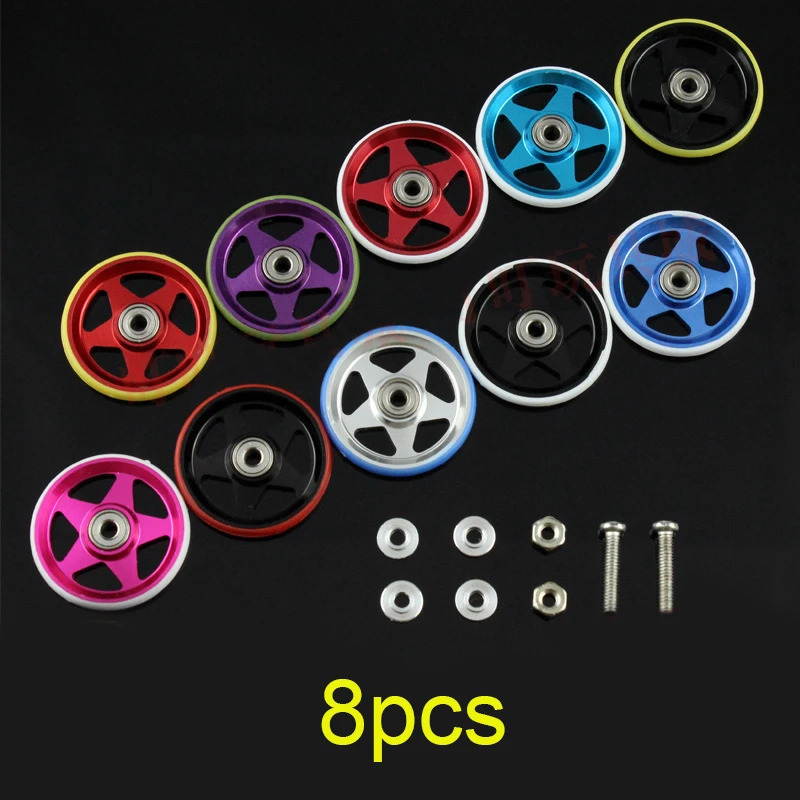 

8 Pieces 19mm Aluminum Guide Rollers With O Ring 5 Star Shape Guide Wheels Spare Parts For Tamiya Mini 4WD Car Model