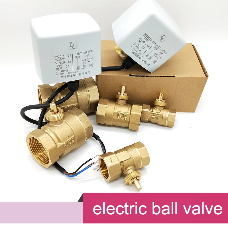 New AC220V DN50 2 Inch 2-Way 3-Wire Brass Electric Motorized Ball Valve New AC220V DN50 2 Inch 2-Way 3-Wire Brass Electric Motorized Ball Valve