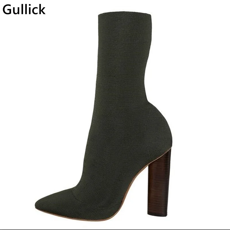 army green block heels