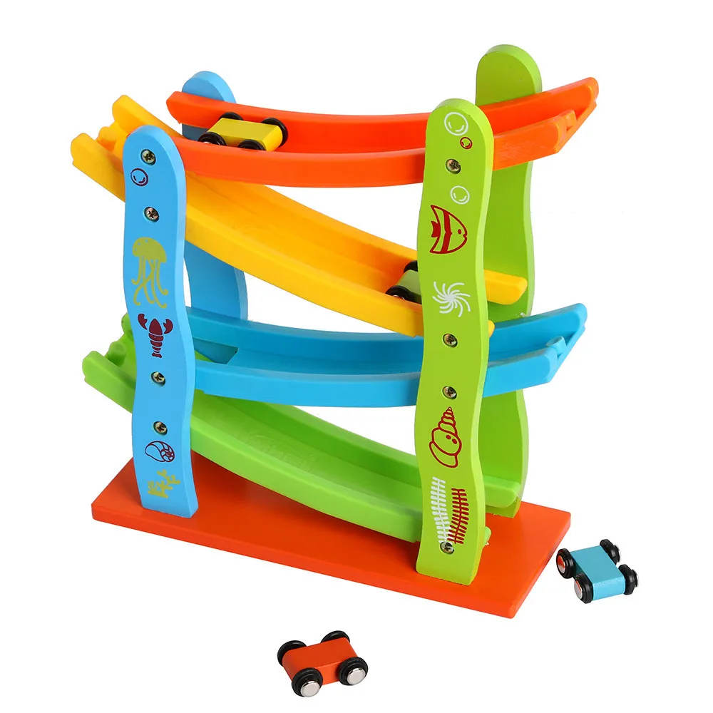 High Qualitity Baby Wooden Ladder Flying Car Wood Slot Track Car