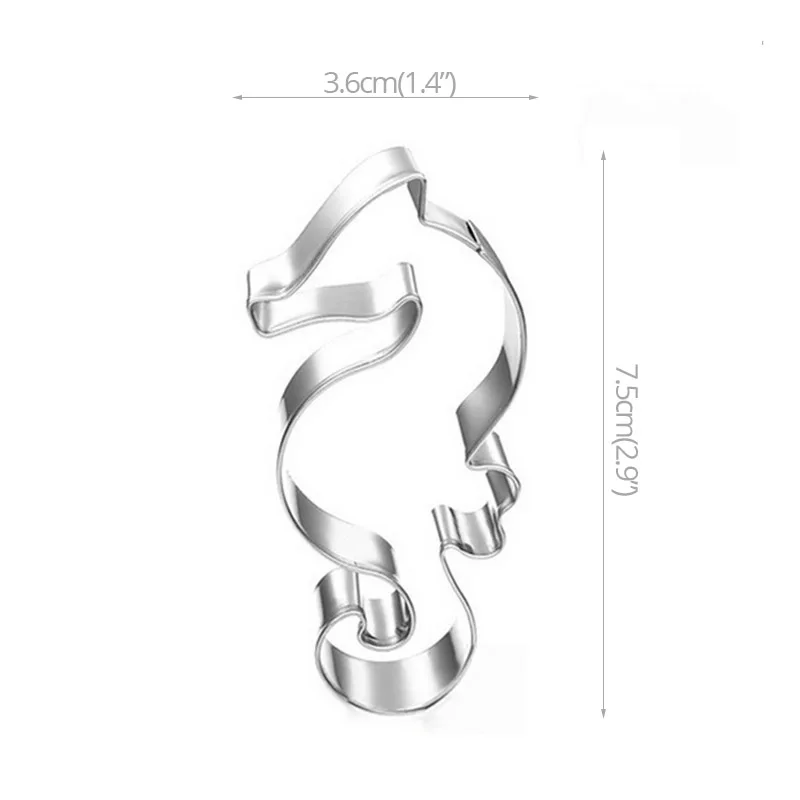 3pcs starfish shell sea horse cookie cutter mermaid under the sea party decoration Stainless steel biscuit mold girl birthday