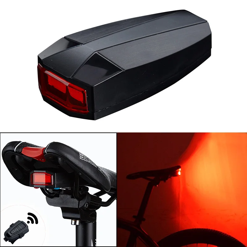 

4 in 1 Bicycle Smart Wireless Rear Light Cycling Remote Control Alarm Lock Mountain Bike Bell COB Tailight ALS88